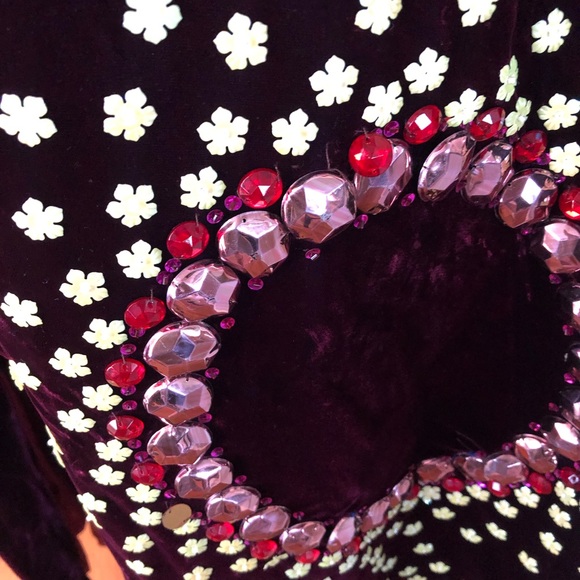 Vintage 60’s velvet sequin beaded sequin cape - Picture 3 of 16